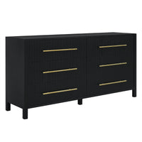 Decoris Dresser Chest of 6 Drawers Black