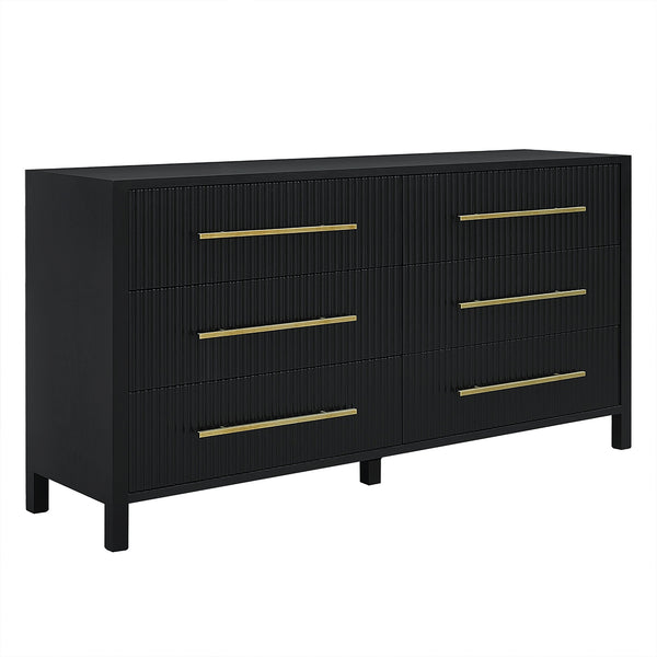 Decoris Dresser Chest of 6 Drawers Black