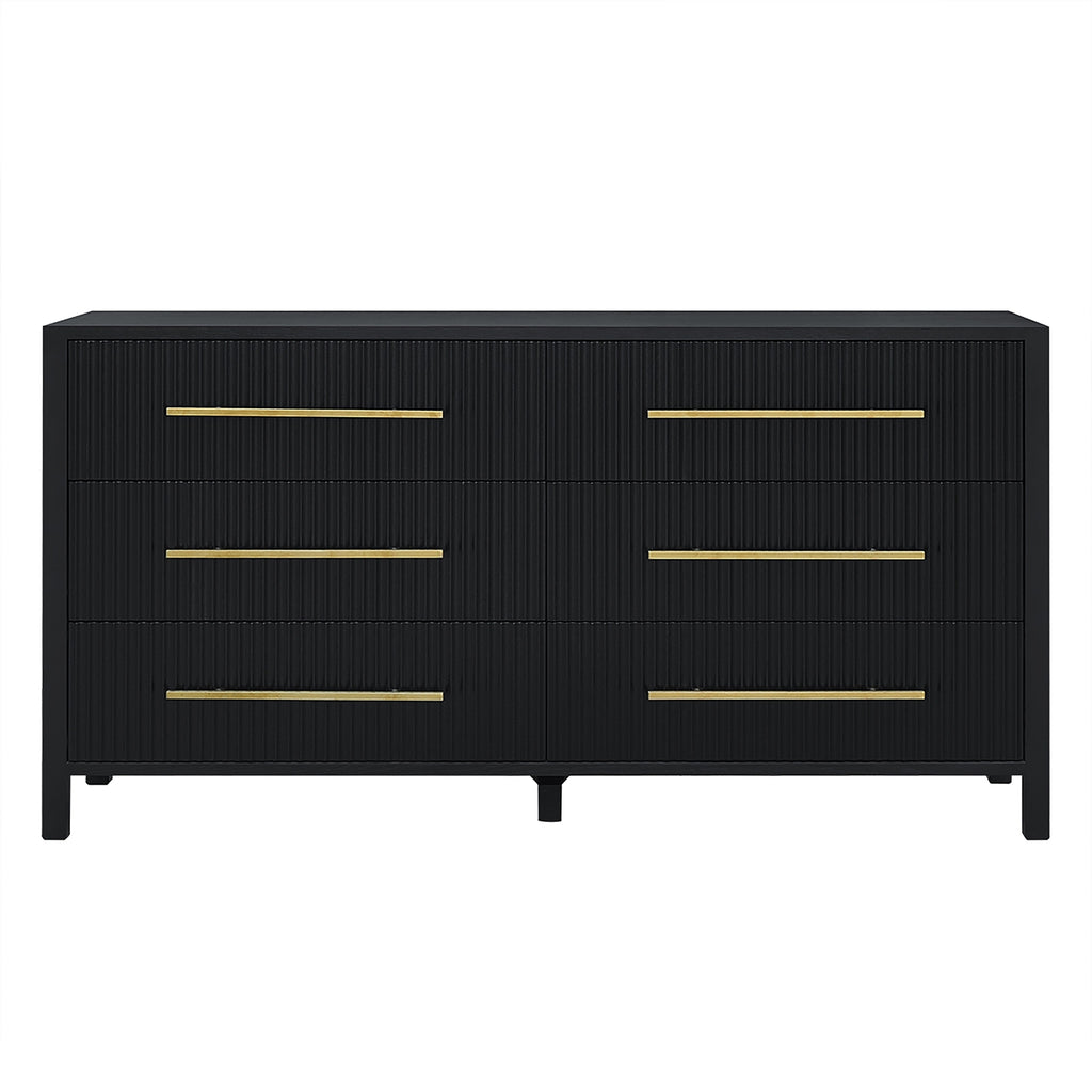 Decoris Dresser Chest of 6 Drawers Black