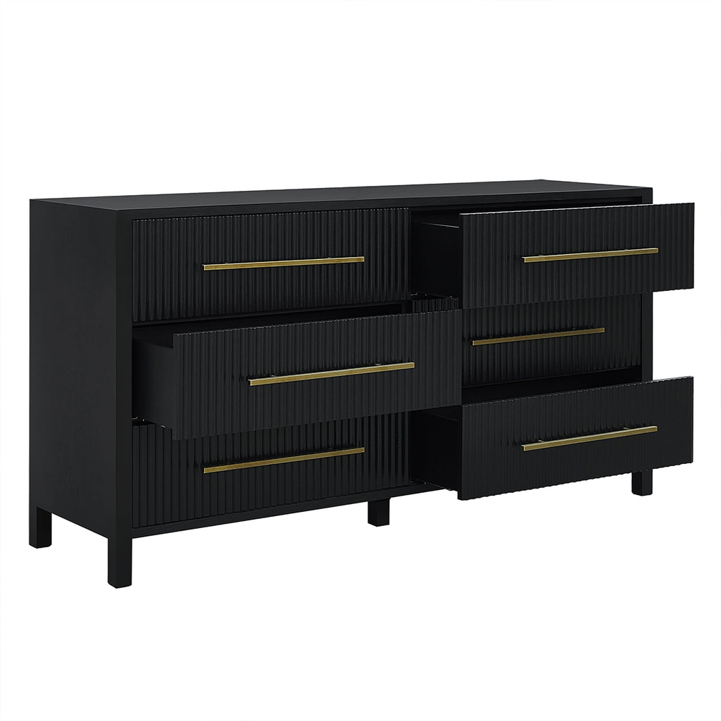 Decoris Dresser Chest of 6 Drawers Black