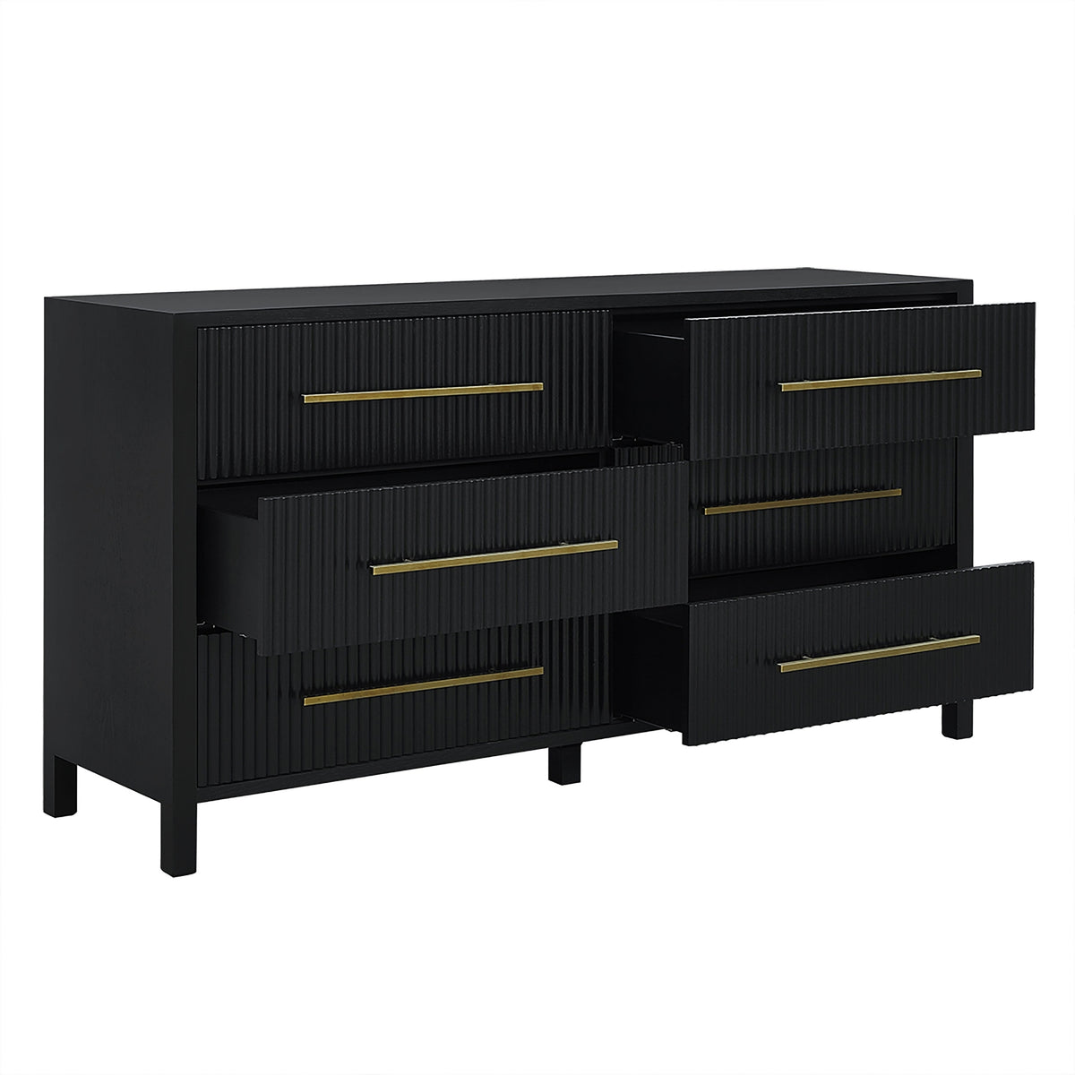 Decoris Dresser Chest of 6 Drawers Black