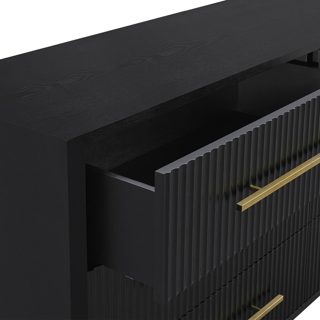 Decoris Dresser Chest of 6 Drawers Black