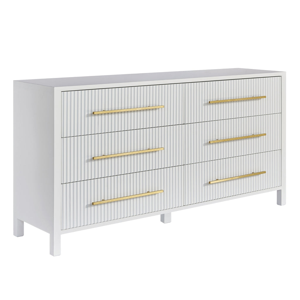 Decoris Dresser Chest of 6 Drawers White