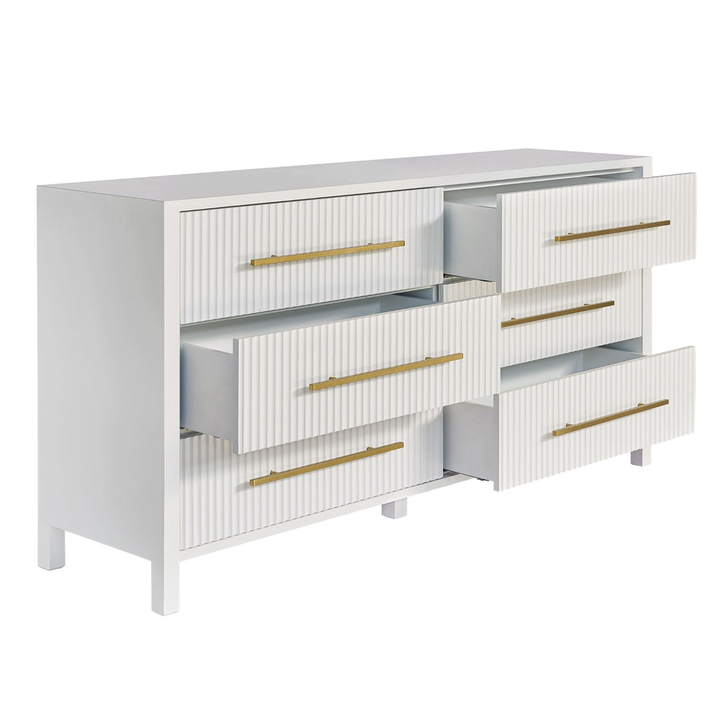 Decoris Dresser Chest of 6 Drawers White