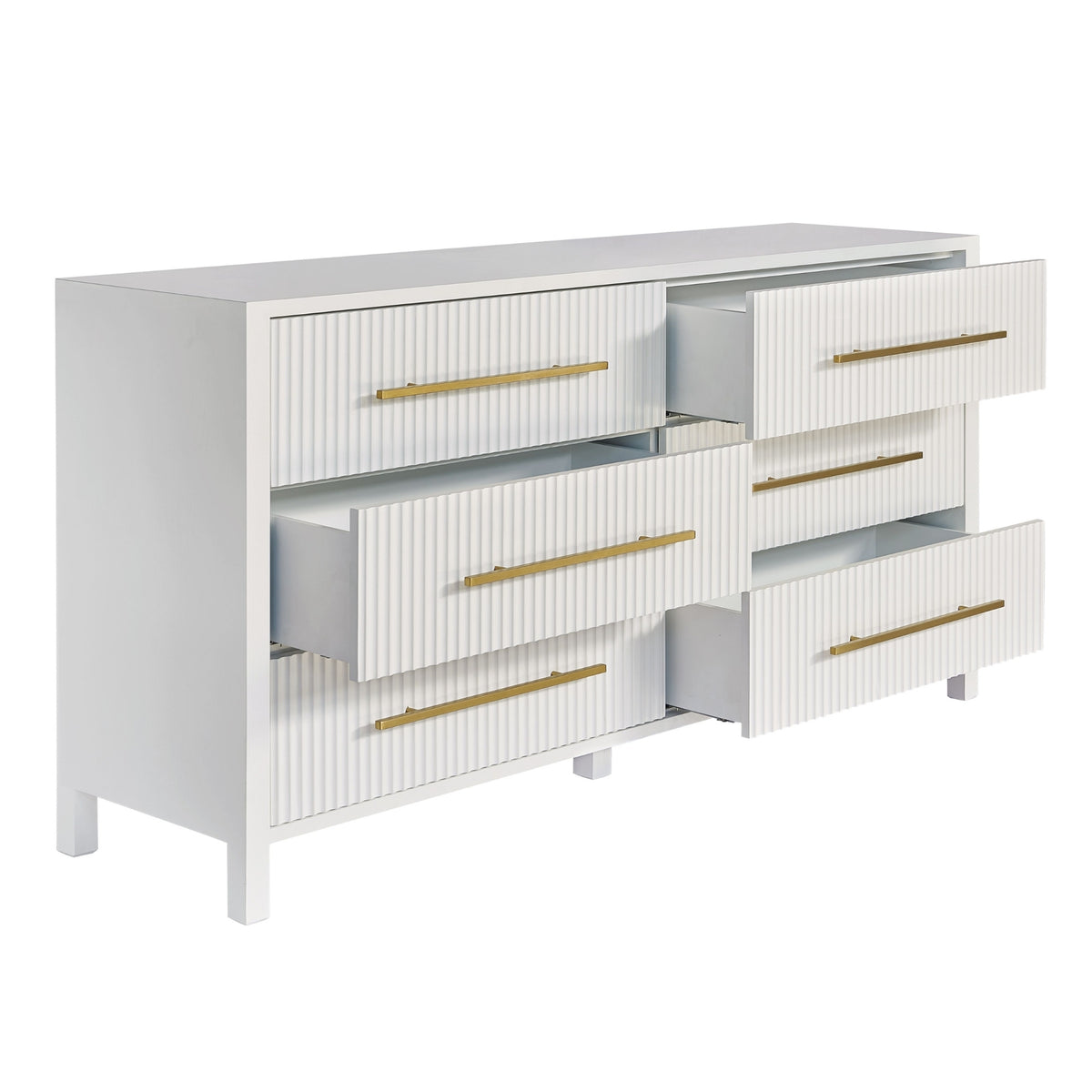 Decoris Dresser Chest of 6 Drawers White