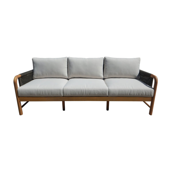 Denpasar 3 Seater Outdoor Sofa Lounge Solid Acacia Timber Wood Frame Natural