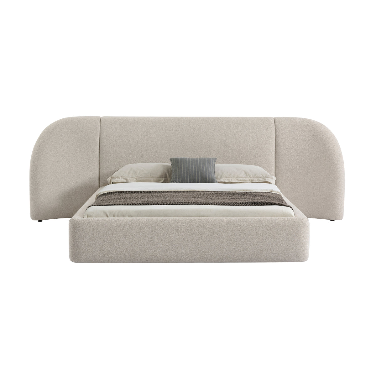 Divan King Bed Natural Boucle