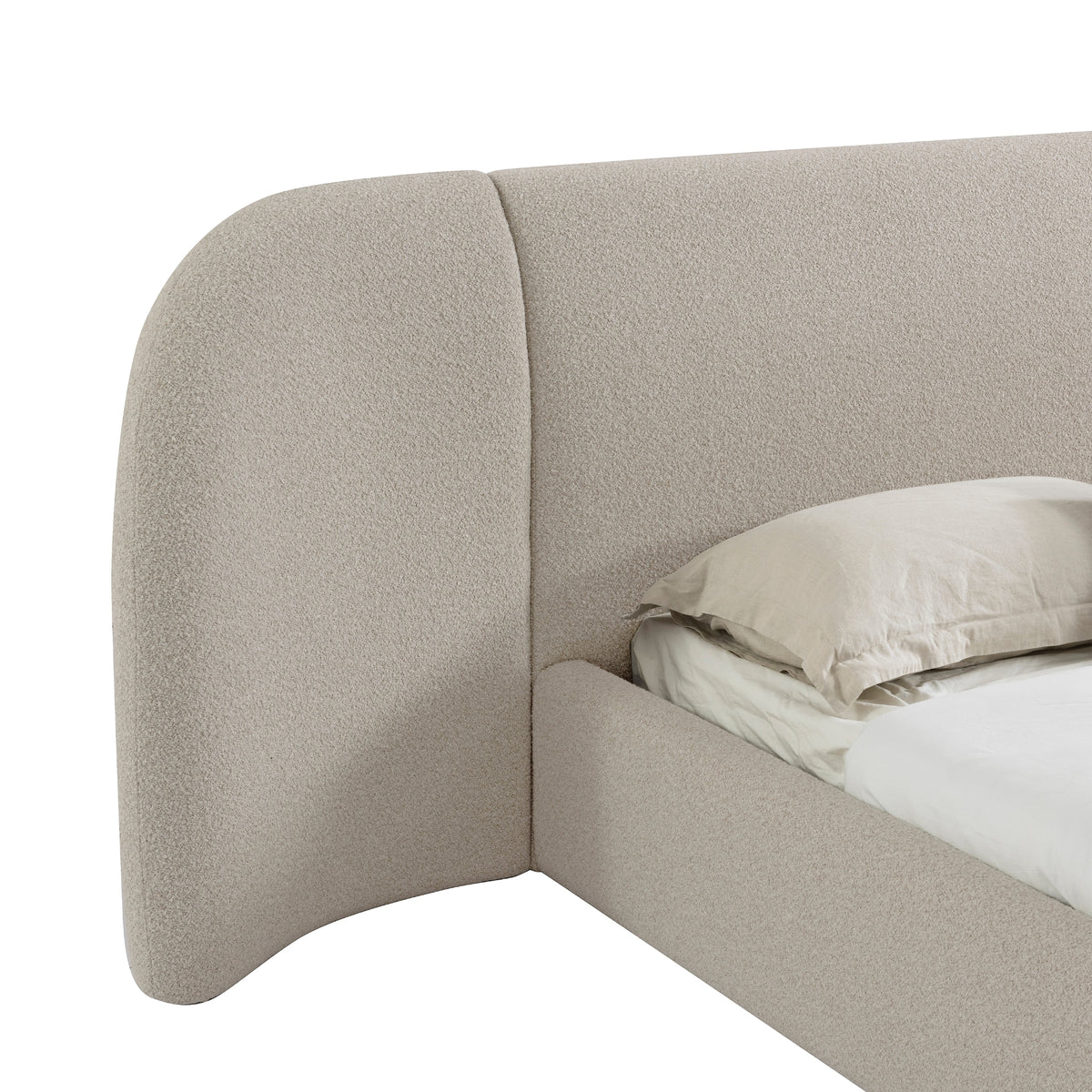 Divan King Bed Natural Boucle