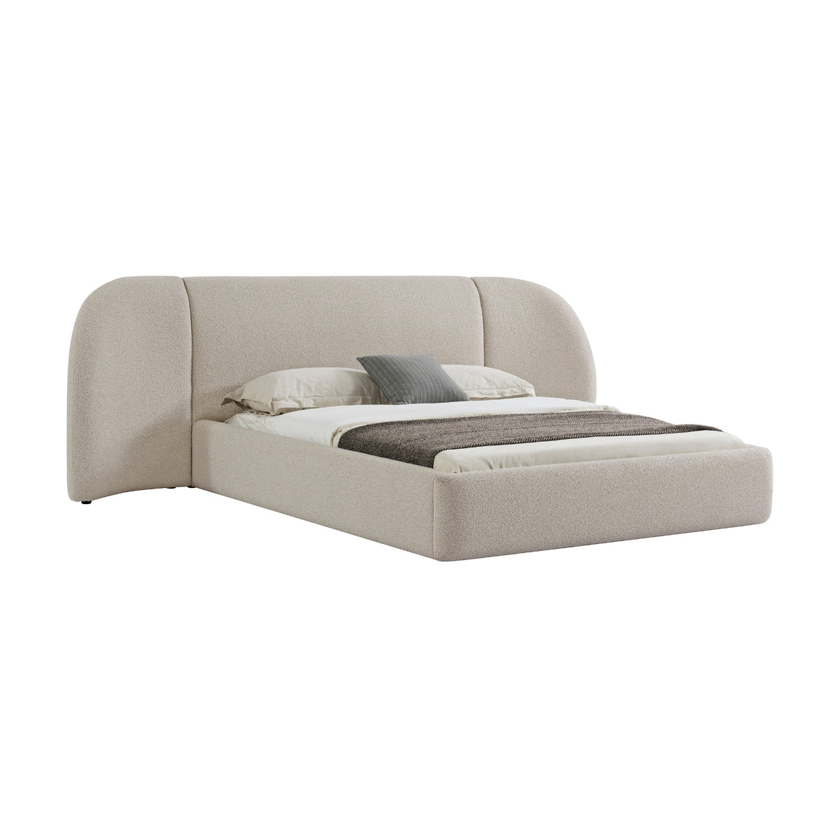 Divan Queen Bed Natural Boucle