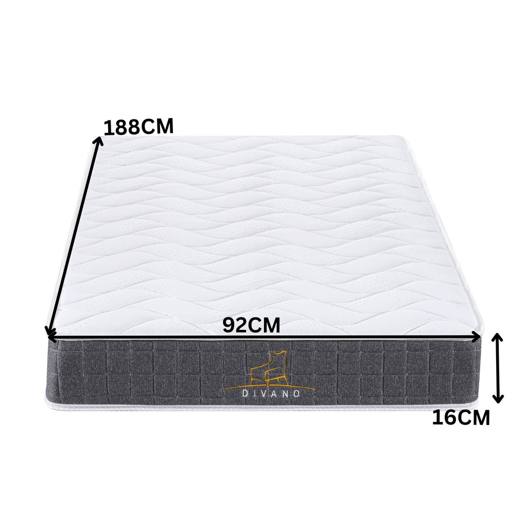 Divano Bedding 16cm Mattress Medium Firm Bonnell Spring Single 