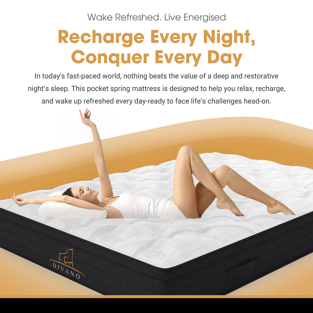 Divano Bedding 21cm Mattress Pillow Top Bonnell Spring Single 