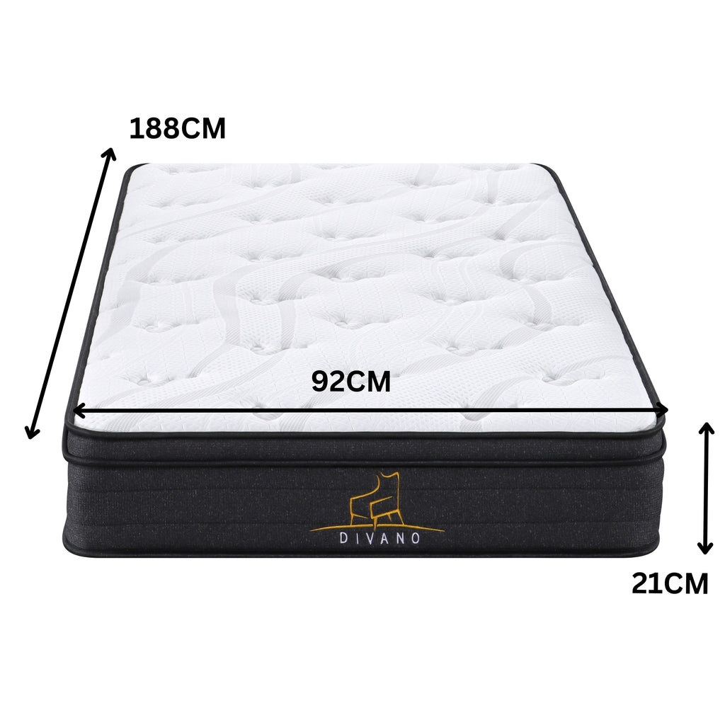 Divano Bedding 21cm Mattress Pillow Top Bonnell Spring Single 