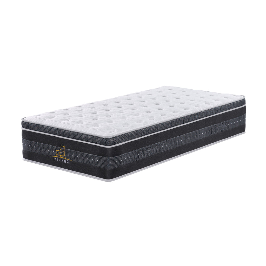 Divano Bedding 34cm Mattress Euro Top Pocket Spring Single 