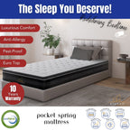 Divano Bedding 34cm Mattress Euro Top Pocket Spring Single 