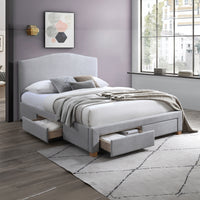 Donna King Bed Frame 4 Drawer Storage Grey