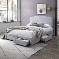 Donna Queen Bed Frame 4 Drawer Storage Grey