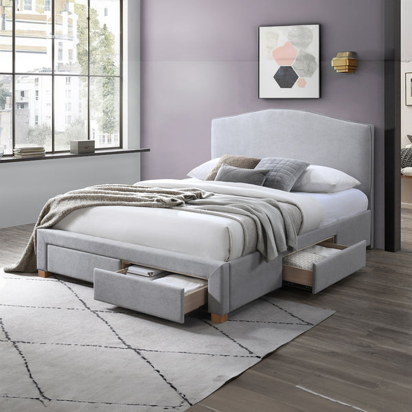 Donna Queen Bed Frame 4 Drawer Storage Grey