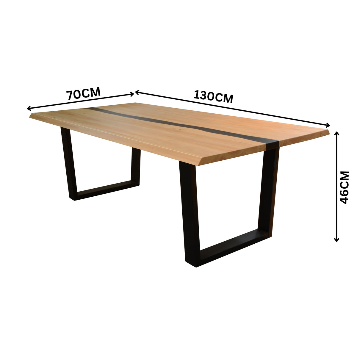 Dori 130cm Coffee Table Black Natural