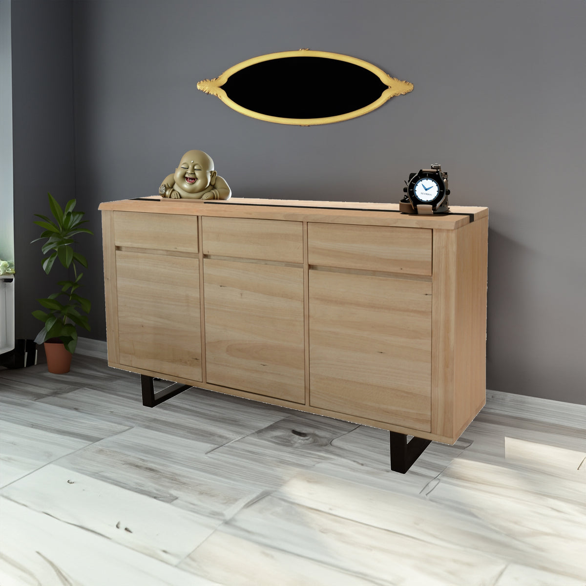 Dori 170cm Buffet Table Black Natural