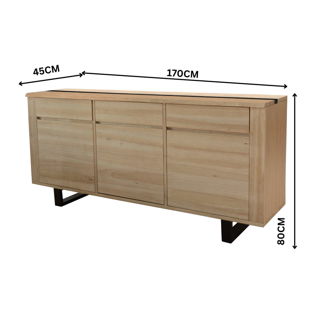 Dori 170cm Buffet Table Black Natural