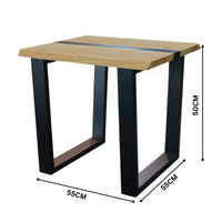 Dori 55cm Lamp Side Table Black Natural