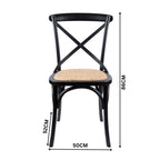Dori 7pc Dining Table Set 6 Cross Back Chair Natural