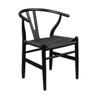 Dori 7pc Dining Table Set 7 Wishbone Black Chair Natural