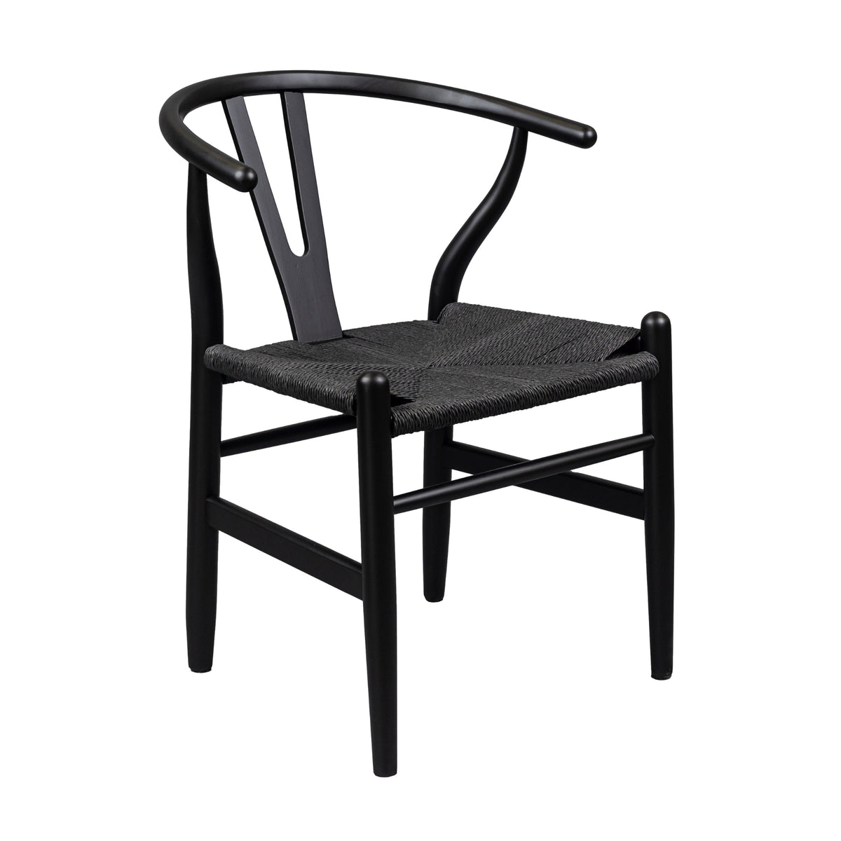 Dori 7pc Dining Table Set 7 Wishbone Black Chair Natural