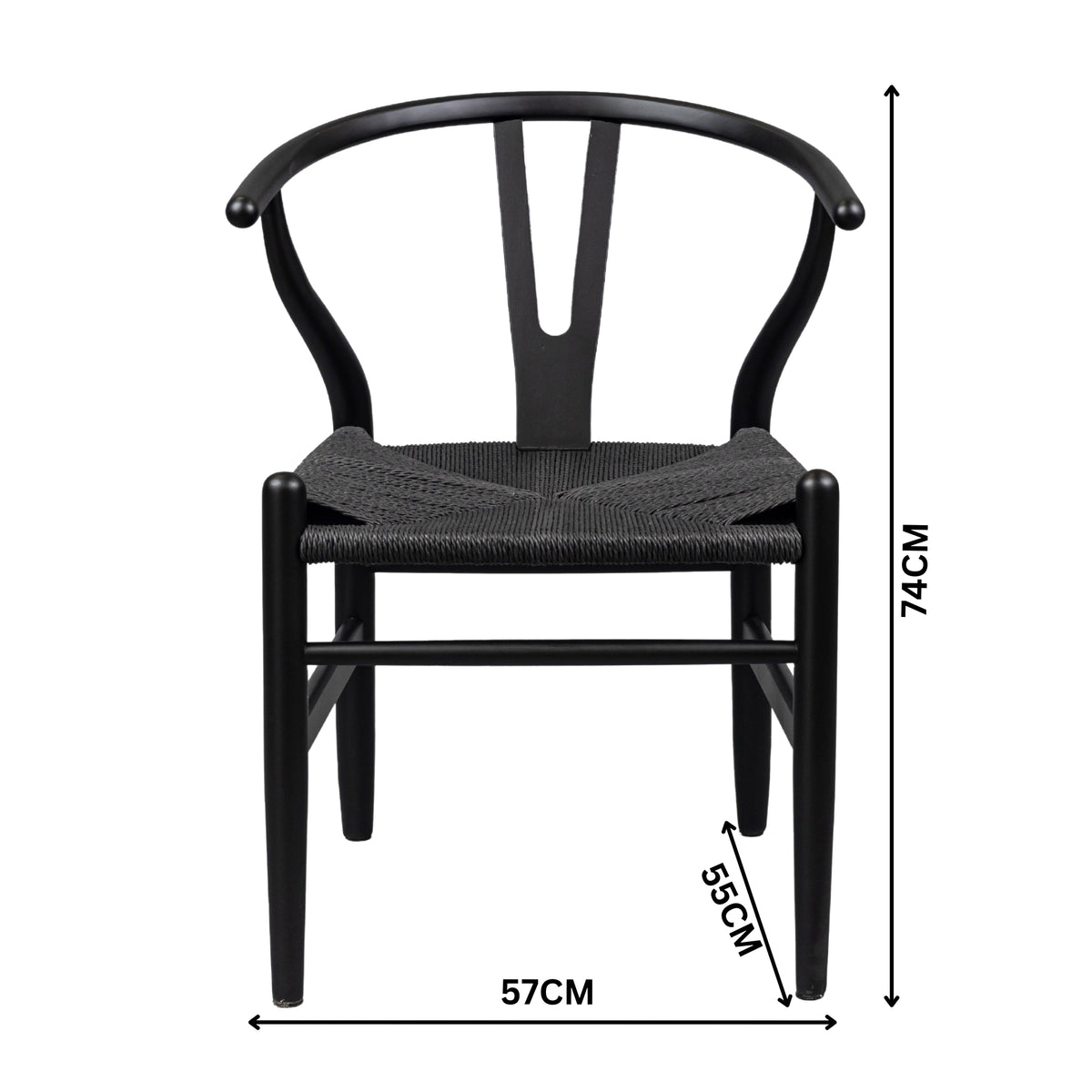 Dori 7pc Dining Table Set 7 Wishbone Black Chair Natural