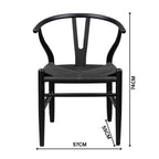 Dori 7pc Dining Table Set 7 Wishbone Black Chair Natural