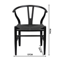 Dori 7pc Dining Table Set 7 Wishbone Black Chair Natural