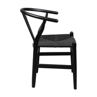 Dori 7pc Dining Table Set 7 Wishbone Black Chair Natural