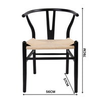 Dori 7pc Dining Table Set 7 Wishbone Chair Natural