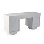 Dorit 172cm 7 Drawer Home Office Desk White, rear three-quarter view on a white background showing the finished back