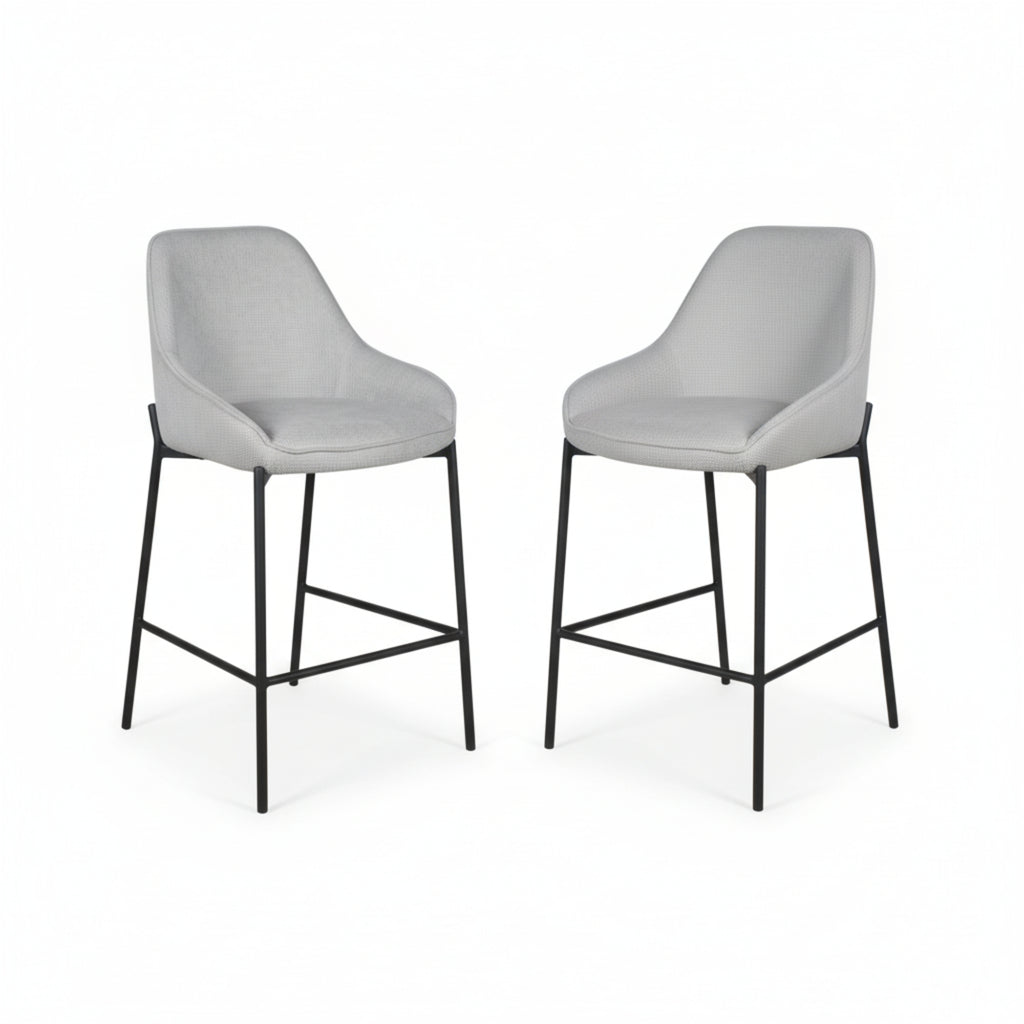 Dorris 2pc Set Bar Chair Barstool Light Grey