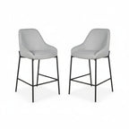 Dorris 2pc Set Bar Chair Barstool Light Grey