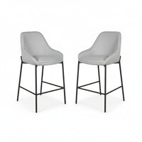 Dorris 2pc Set Bar Chair Barstool Light Grey