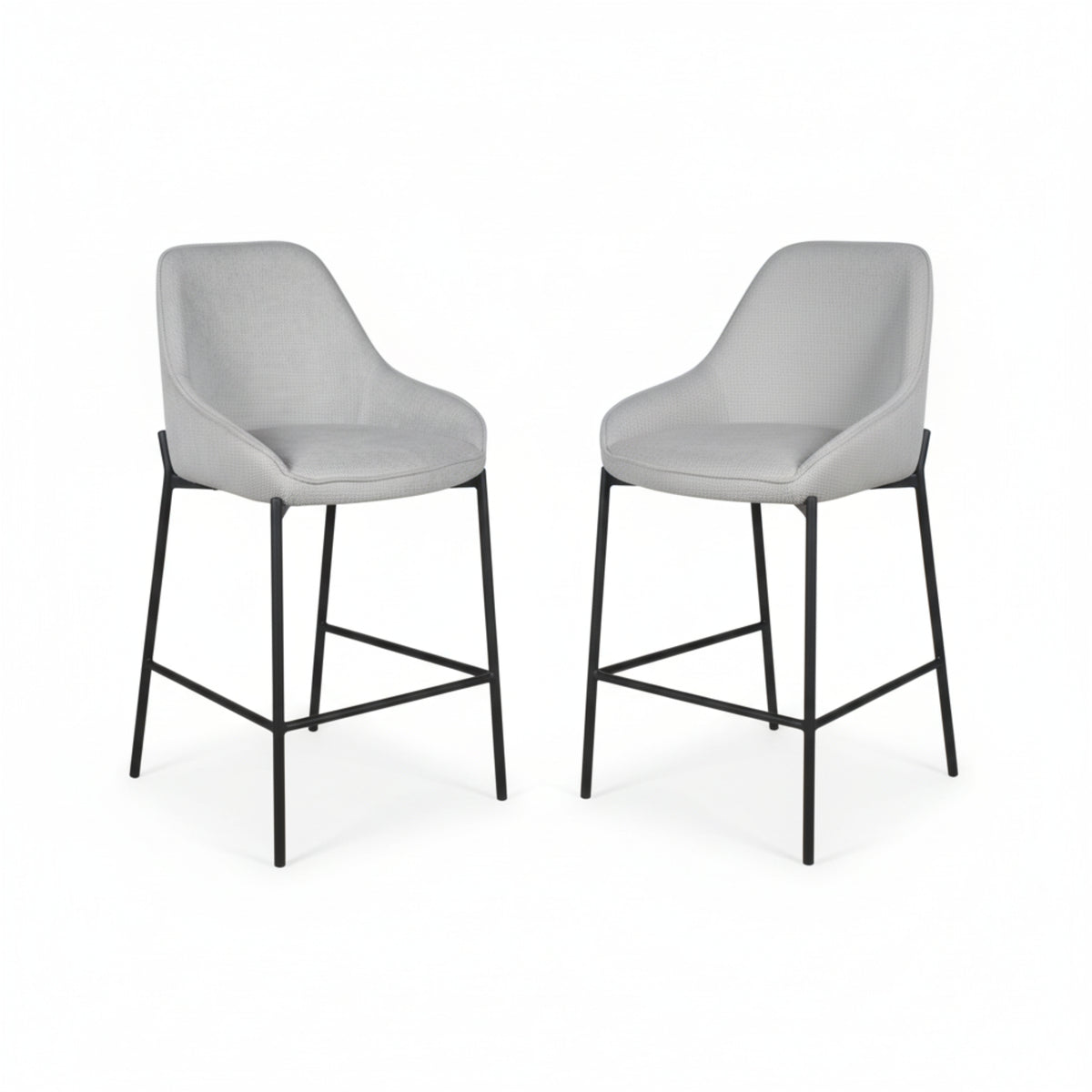 Dorris 2pc Set Bar Chair Barstool Light Grey