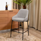 Dorris 2pc Set Bar Chair Barstool Light Grey