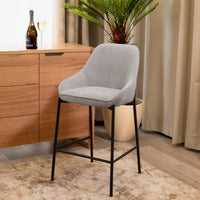 Dorris 2pc Set Bar Chair Barstool Light Grey
