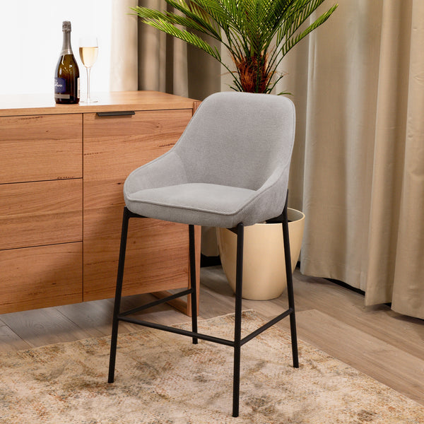 Dorris 2pc Set Bar Chair Barstool Light Grey