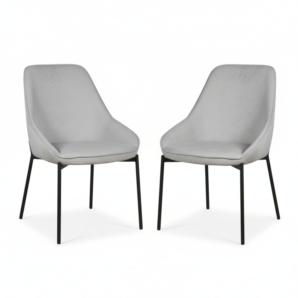 Dorris 2pc Set Dining Chair Light Grey