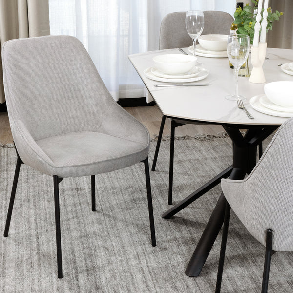 Dorris 2pc Set Dining Chair Light Grey