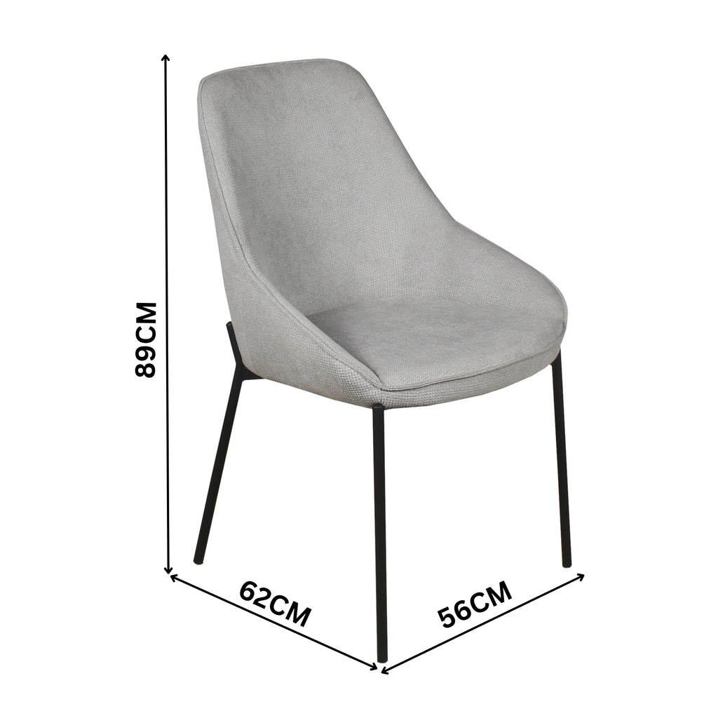 Dorris 2pc Set Dining Chair Light Grey