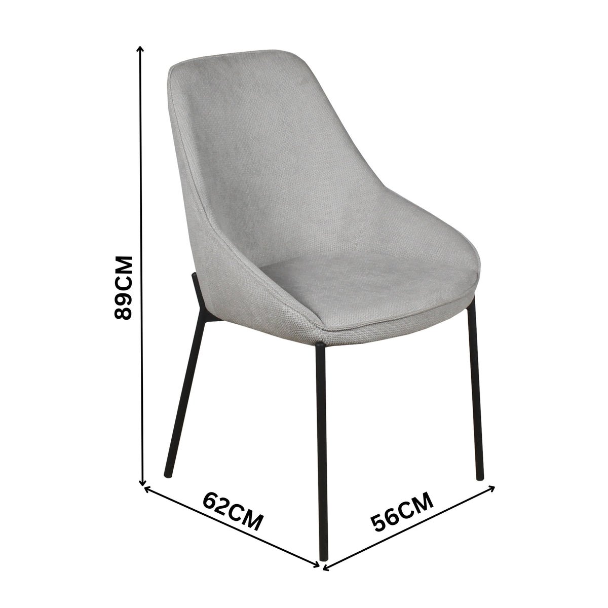 Dorris 2pc Set Dining Chair Light Grey