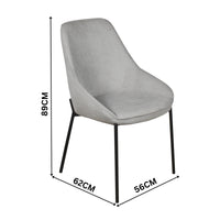 Dorris 2pc Set Dining Chair Light Grey
