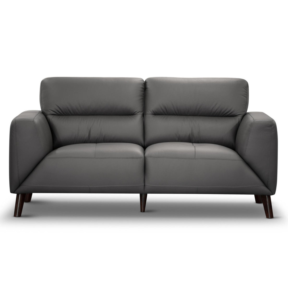 Downy Leather Sofa 2 Seater Gunmetal