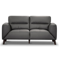 Downy Leather Sofa 2 Seater Gunmetal