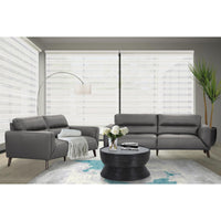 Downy Leather Sofa 2 Seater Gunmetal