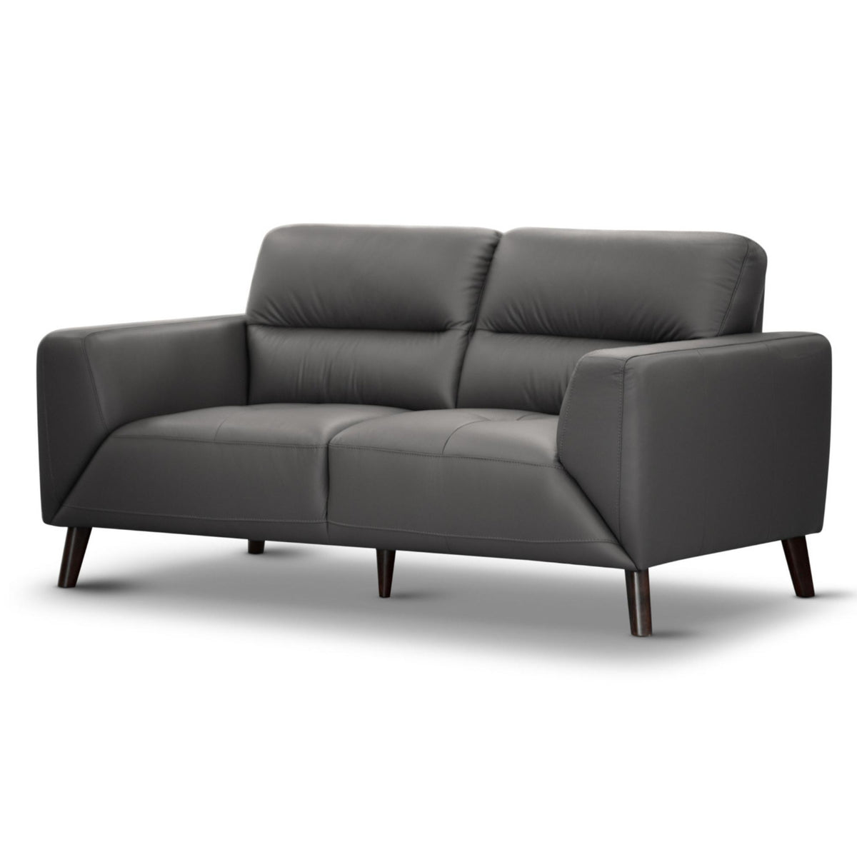 Downy Leather Sofa 2 Seater Gunmetal